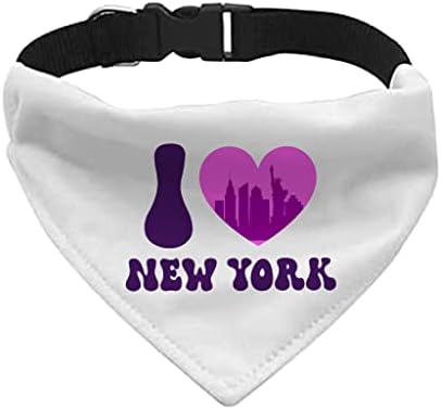 I Heart New York Pet Bandana Collar - Cola de cachecol gráfico - Bandana de cachorro impresso - L