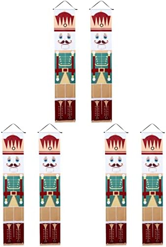 jojofuny 3 pares decoração de decoração sinais de ar livre de Natal CM suprimentos de varanda de nutcackers de férias bandeiras
