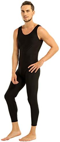 Yonghs Men's One Piece sem mangas Unitards Bodysuit Catsuit Spandex Dancewear