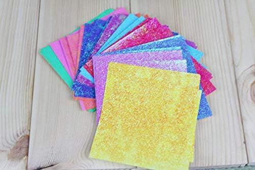 50 PCs 4x4 polegadas de cor de cor de origami de cor de flash de 4x4 polegadas de papel quadrado cortando crianças flash rosa flores de papel decoração decoração de artesanato artesanal para crianças em idade escolar infantil