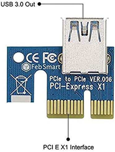 Conectores ppyy-2pcs ver006c PCI-E Riser PCIE 1x a 16x Extender 60cm USB 3.0 Cable SATA a 6pin Cabo de alimentação para mineração