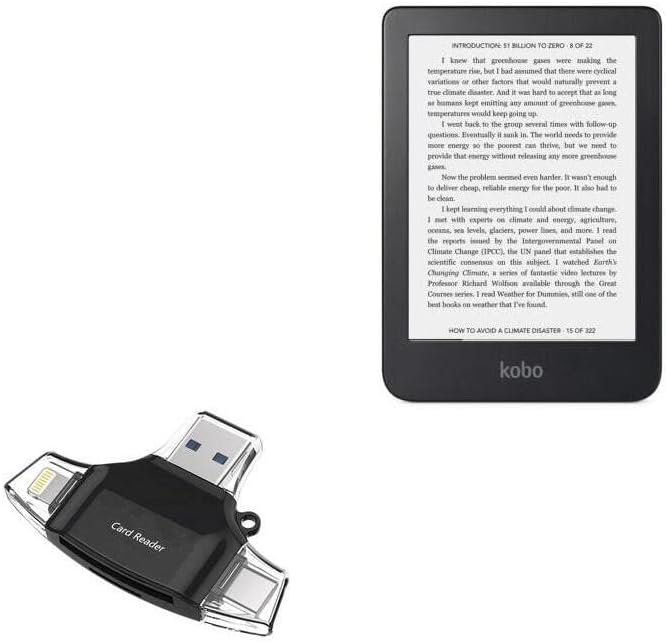 Boxwave Gadget Smart Compatível com Kobo Clara 2e - AllReader SD Card Reader, MicroSD Card Reader SD Compact USB para Kobo Clara