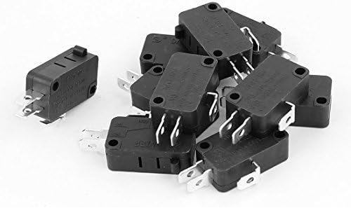 Aexit 10pcs AC250V Industrial Switches 16 A 125V 15A SPDT Controle momentâneo Micro limite Micro Switch Switch Black