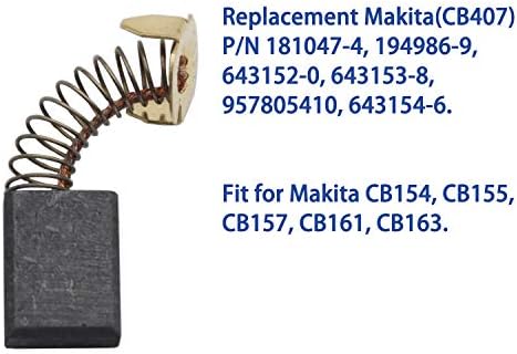 Escovas de carbono compatíveis para makita cb154, conjunto de escovas de carbono motor substitui 194986 ferramentas elétricas