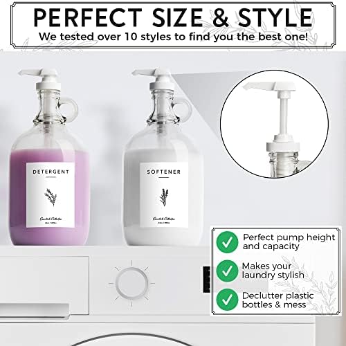 Dispensador de detergente para lavanderia Arjust - Dispensador de detergente para lavanderia de vidro para amaciador de alvejantes