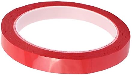 X-Dree 12mm de fita adesiva e auto-adesiva de 12 mm Mylar Tape de 50m de comprimento RED (Nastro monocromo Autoadesivo