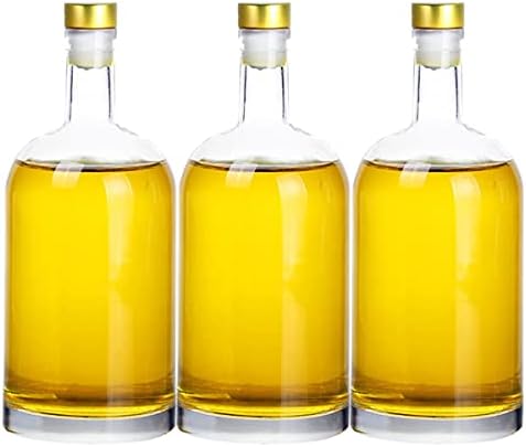 Kaachli Glass Clear Garrafs 33oz 3 - Pacote para bebidas de vinho bebidas vinagre de óleo kombucha refrigera