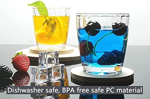 [Parece vidro] 10 oz de 12 peças de bebidas inquebráveis ​​com copos de plástico tritan lava-louças BPA seguro BPA livre copos de