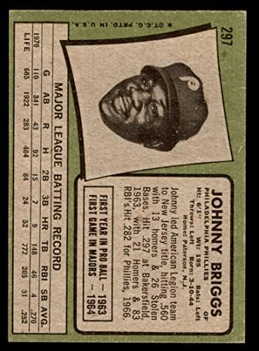 1971 Topps 297 Johnny Briggs Philadelphia Phillies Ex/Mt Phillies