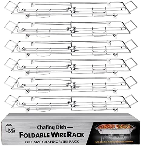 Buffet de arame dobrável Stand - 12 pacote de racks de tamanho completo para servir bandejas de alimentos mais quentes