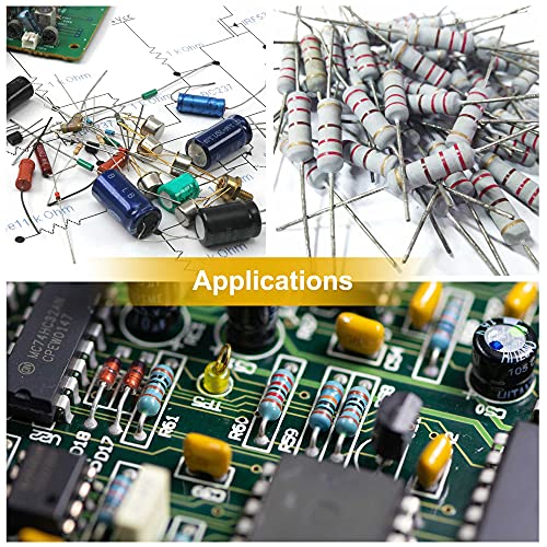 UXCELL 20PCS 470 OHM Resistor, 3W 5% Tolerância Resistores de filmes de óxido de metal, chumbo, prova de chama para projetos