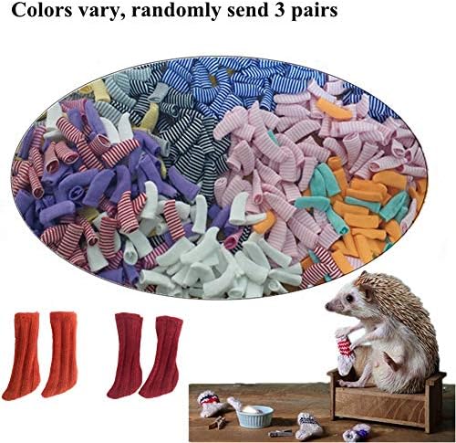 3 pares feitos à mão pequenas meias para hedgehog hamster pequenos meias elásticas de meias de unhas para uso de