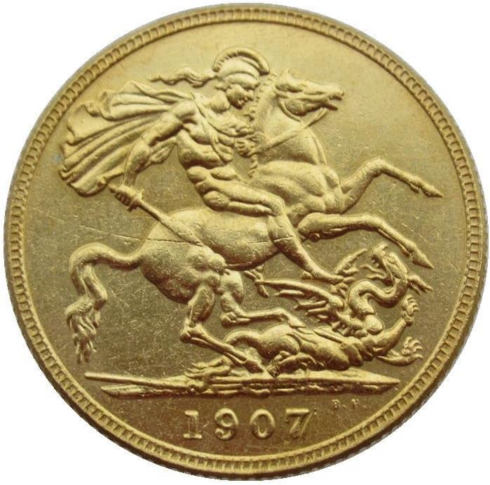 Hu hai xia uk 1 1 libra de ouro soberana 1902-1910 9 Copiar moedas comemorativas de cópia estrangeira em ouro