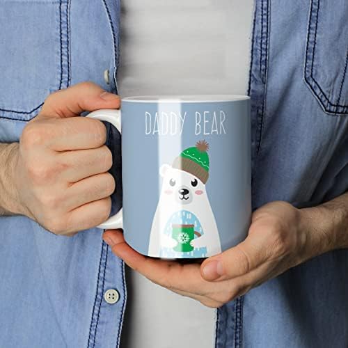 Caneca Monstro - Conjunto personalizado de canecas de Natal em família, design de urso polar com nome personalizado, perfeito