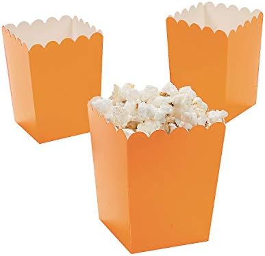 Fun Mini Mini Orange Pipcorn Boxes - Fupalizações de festa - Recipientes e caixas - caixas de papel - 24 peças