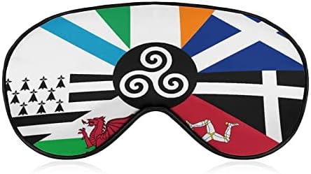 Bandeira combinada das nações celtas adormecidas cegas máscara capa de sombra de olho fofo com cinta ajustável para homens