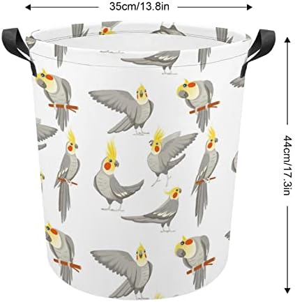Papagaio de cesta de cockatiel cesto cesto para lavagem de bolsa de armazenamento de armazenamento colapsível alto com alças