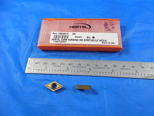 2 PCS New Hertel DPMT 3251 LF HC210 Turnando de giro de carboneto 05694310 EUA Made