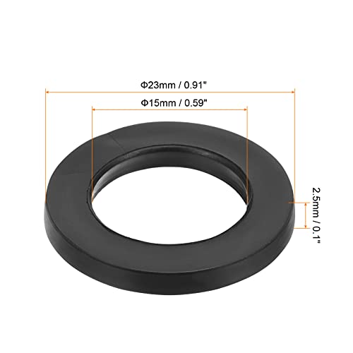 Lavadora de borracha de borracha Patikil M15, 12 pacote de 15 mm de 23 mm 2,5 mm de espessura anel de vedação de vedação para a gaveta para fixar o parafuso