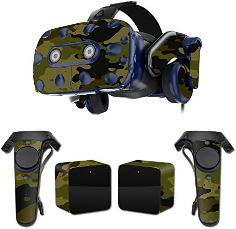 MightySkins Skin Compatível com o fone de ouvido HTC Vive Pro VR - Camuflagem Verde | Tampa protetora, durável e exclusiva
