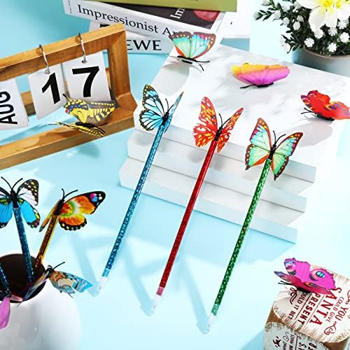 Spakon 36 PCs Flores e canetas de borboleta canetas a granel canetas de borboleta suprimentos de escritório acessórios Favors de festa