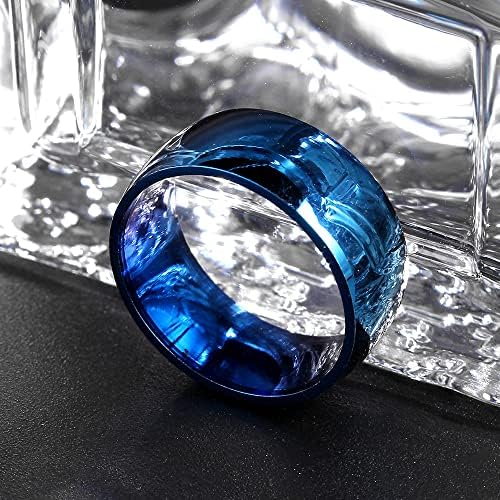 Anéis azuis de 8mm de Kolesso para homens e mulheres anel personalizado personalizando anel gravado anel-47584
