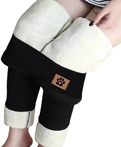 Winter Sherpa Fleece Alinhado Leggings Mulheres Cintura alta regular e plus size calças térmicas macias e elásticas