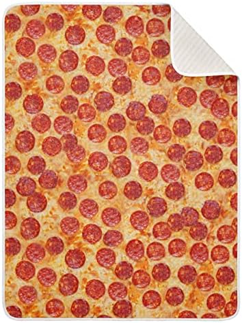 Ollabaky Pizza Pepperoni Comida Cobertor de bebê para meninos Meninas Cotorol Bobertor Pão para carrinho de berço Recebendo