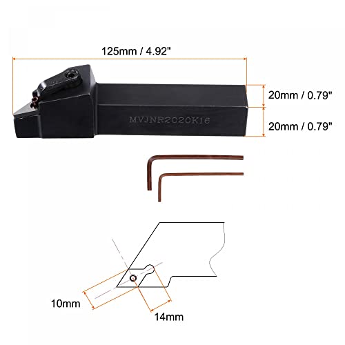 Uxcell Indexable CNC Turning Turning Tool Solder, 93 ° MVJNR2020K16