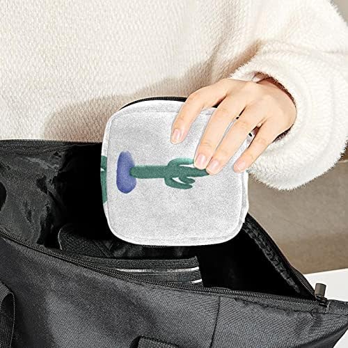 Bolsa de armazenamento de guardanapos sanitários de Oryuekan, bolsas de zíper menstrual reutilizável portátil, bolsa de armazenamento de tampões para mulheres meninas, suculentas cactus padrão moderno