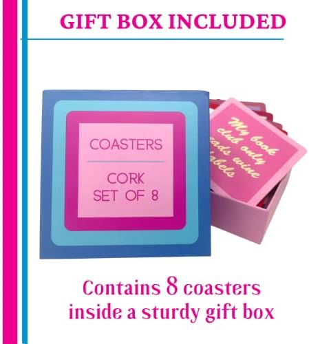 Coasters engraçados | Coasters fofas | 8 montanhas -russas na caixa de presente | Presentes de anfitriã | Presentes engraçados