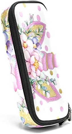 Bolsa de maquiagem tbouobt bolsa de bolsa cosmética bolsa bolsa com zíper, unicórnios de desenhos animados rosa
