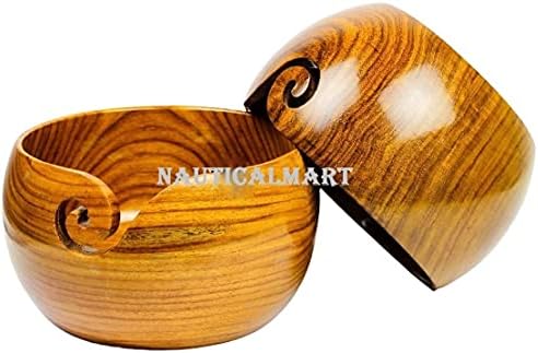 Premium Rosewood Crafted Wooden Portable Yarn Bowl | Tigelas de tricô | Titular de crochê