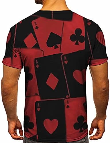 Camisas de pôquer 3D para homens Funny Graphic Workout Tees Shirt Camise