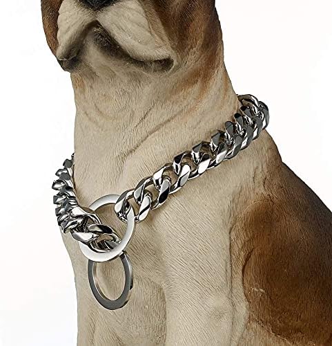 15 mm de colar de cão de cão de metal de 15 mm colar de corrente de aço inoxidável