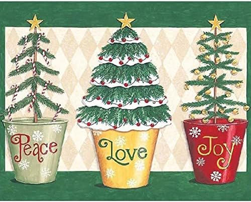 Kit de amor de árvore de Natal de pintura de diamante para adultos pintura de arte de diamante completa por kits de números decoração