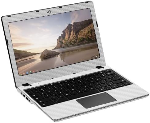 Skinomi Fibra de carbono de prata Compatível para a pele Compatível com Acer Chromebook 11.6 C720 Techskin Anti-Bubble Film
