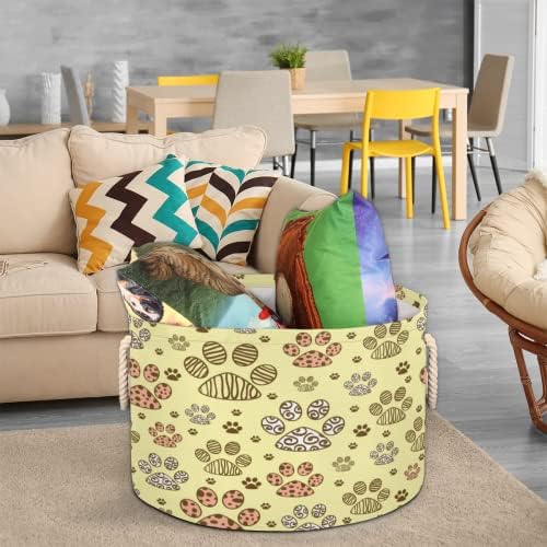 CAT PAW PRIMENTA GRANDE cestas redondas para cestas de lavanderia de armazenamento com alças cestas de armazenamento de