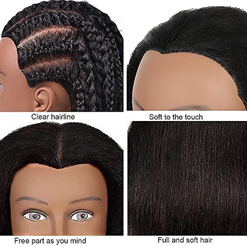 Morris Mannequin Head com de cabelo real manikin cosmetology boneca cabeleireiro de cabeleireiro de cabelos estilizando