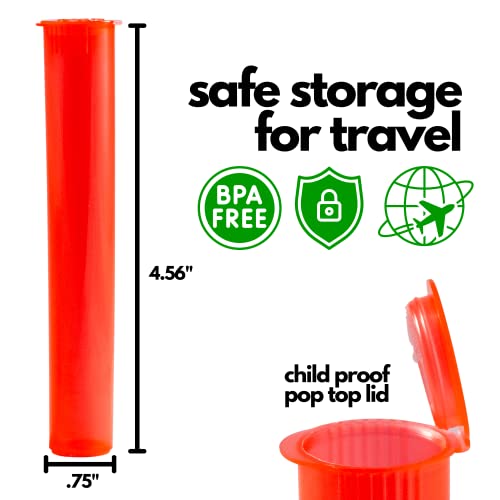 Recipientes de tubo de armazenamento, 116 mm, capa pop, hermética - Red 10 pacote