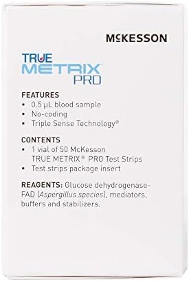 McKesson True Metrix Professional Monitorando listras de glicose no sangue, 50 tiras, 24 pacotes, 1200 no total