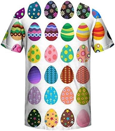 T-shirt do dia da Páscoa para homens ovos de coelho fofos camisetas e shorts redondos de manga curta de manga curta blusas casuais