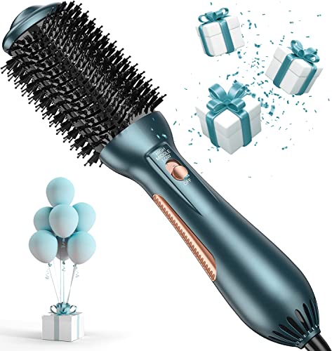 Escova de secador de cabelo de uma etapa, escova de secador de sopro pincel oval de ar quente com íon negativo, revestimento