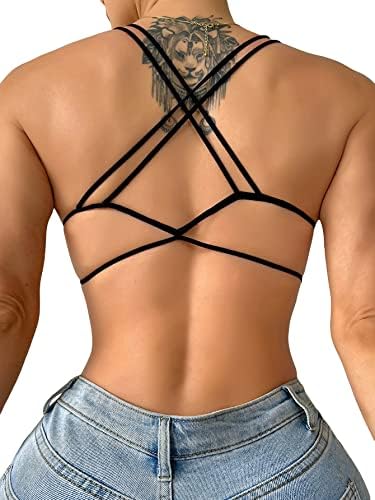 Gorglitter feminino Bra Sports Cross Voltar Treino Brapy Bra BRA IOGA CONFEITO SELENTE