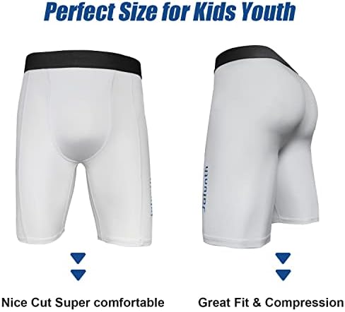 Jalunth Kids Youth Boys Baseball Short Shorts deslizantes com lacrosse de futebol de bolso de xícara