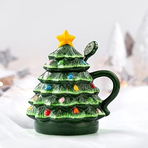 Sr. Christmas Nosttalgic Tree Caneca com tampa e colher - verde