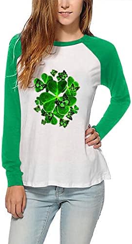 Yubnlvae Saint Patricks Day Tees for Women Sinaliza Holida de Holida de Oversiza Casual