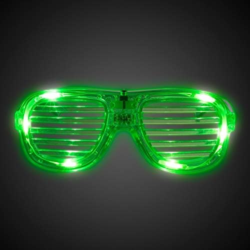 LED Light Up Green Slotted Glasses