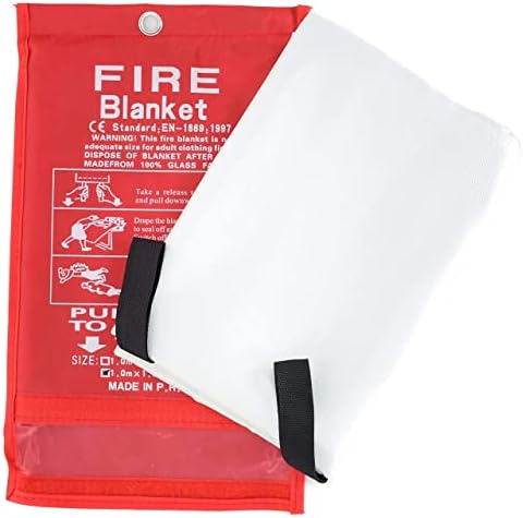 Kit de segurança de incêndios selvagens - PD -101 Fache Face Smoke Respirator & Fire Extinger Blanket Set - Home & Emergency Uso - 2 Filtros de Carbono ativado por P -A -3