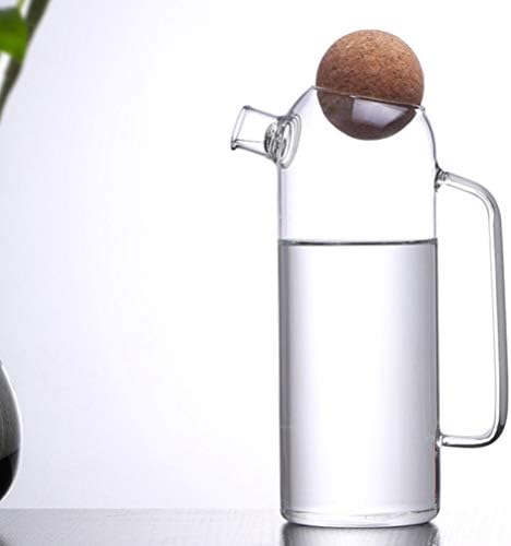Garrafa de jarra de vidro do doitool com bola de cortiça tampa de vidro de vidro bebida de panela aquática jarra de chá de vidro chaleira de chá gelado para uso doméstico